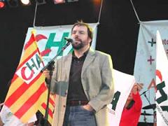 Bizén Fuster, en un acto de Chunta Aragonesista