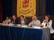 De izquierda a derecha, Plácido Díez, Jesús López Cabeza, Juan Pablo Artero, Chema Rodríguez y Adriana Oliveros